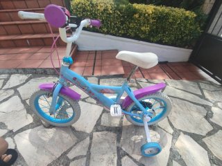Bicicleta Frozen Infantil Azul y Morado
