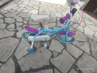 Bicicleta Frozen Infantil Azul y Morado
