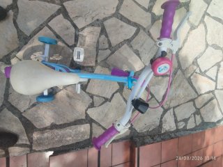 Bicicleta Frozen Infantil Azul y Morado