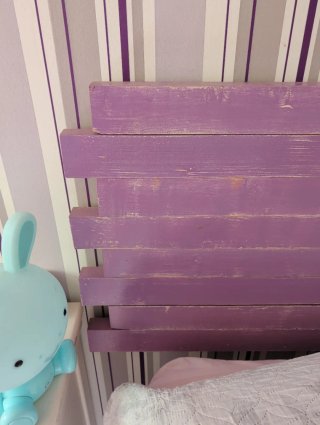 Cabecero de cama morado madera 155x58 cm De madera
