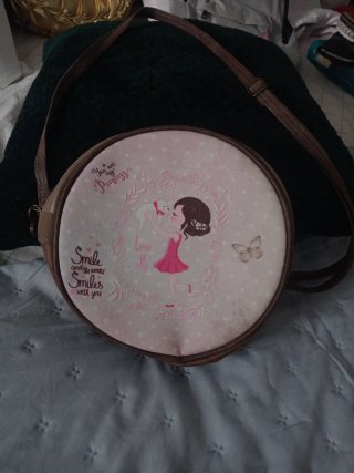 Bolso redondo niña princesa y mariposa