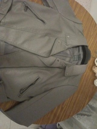 Chaqueta cuero gris talla L