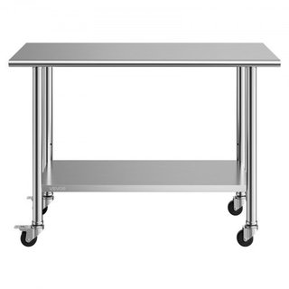 Mesa de trabajo de acero inoxidable, 61x122 cm Mes