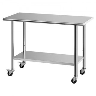 Mesa de trabajo de acero inoxidable, 61x122 cm Mes