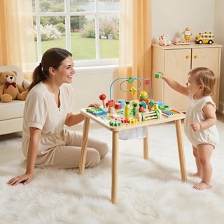 Mesa de actividad Montessori para niños pequeños d