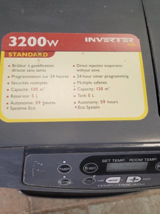 Estufa de parafina electrónica Inverter 5006