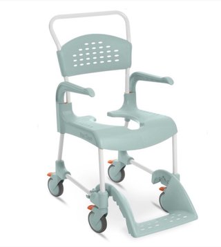 Silla de ducha y WC color verde azulado, ortopedia
