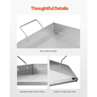 Stainless Steel Griddle, 32x16 inch Universal Flat