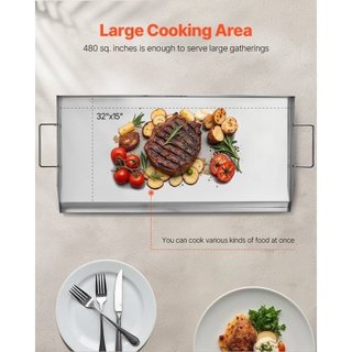 Stainless Steel Griddle, 32x16 inch Universal Flat