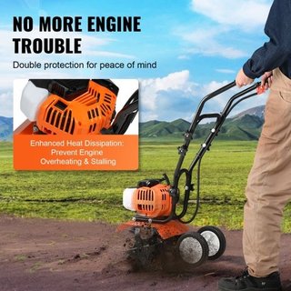 Tiller Cultivator Gas Powered, 43CC 2-Stroke Garde