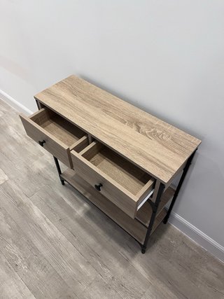 Mueble recibidor madera y metal negro, nuevo