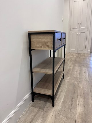 Mueble recibidor madera y metal negro, nuevo