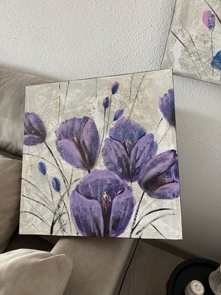 Cuadros de flores azules y moradas