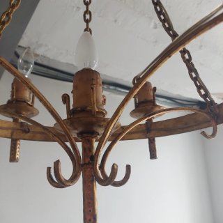 Lámpara de techo dorada estilo vintage