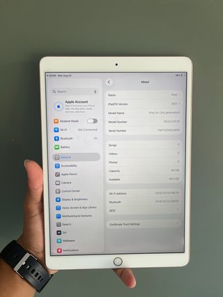 iPad Air (3ª Gen) A2152 de 64GB – Oro Rosa/Blanco