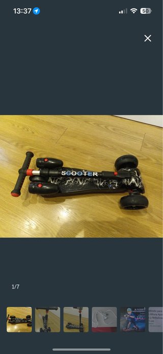 Patinete Scooter 3 Ruedas Negro
