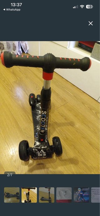 Patinete Scooter 3 Ruedas Negro
