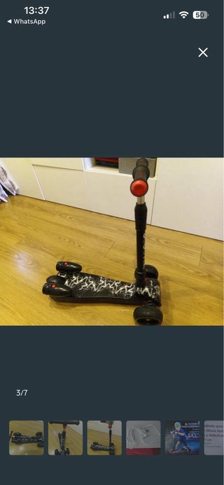 Patinete Scooter 3 Ruedas Negro