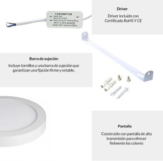 Plafón LED Circular Slim LEDME 20W 225 cm