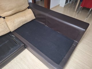 Sofá Chaiselongue Beige y Negro