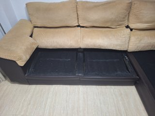 Sofá Chaiselongue Beige y Negro