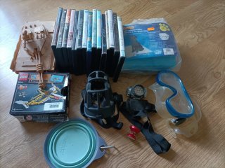 Lote de DVDs, Lego, Mascota, frontal, imán móvi..