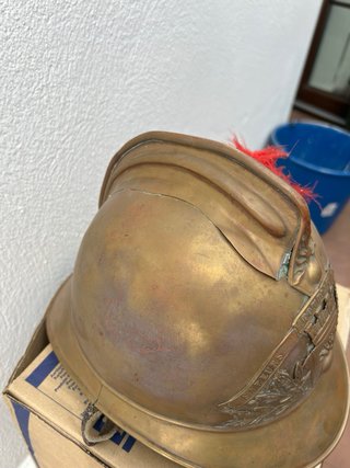 Casco Bomberos Francia Antiguo y completo