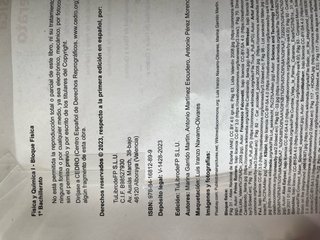 Física y Química I, 1o Bachillerato