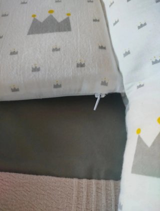 Cojín nido bebé corona gris