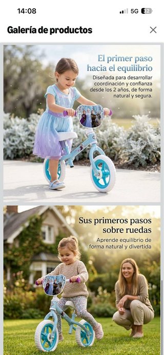 Bicicleta 2 años 3 años Toimsa Frozen 10 Huffy