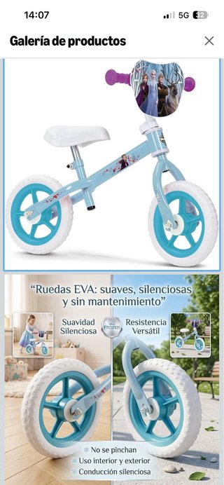 Bicicleta 2 años 3 años Toimsa Frozen 10 Huffy