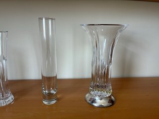 Juego de 4 jarrones de cristal