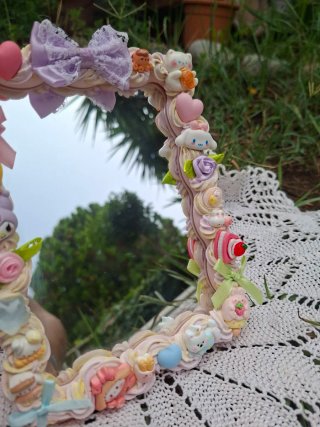 Specchio kawaii decorato come una torta