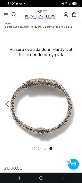 Collar Plata y Oro John Hardy