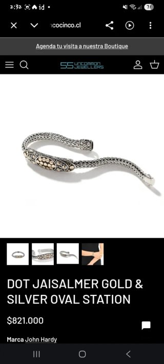 Collar Plata y Oro John Hardy
