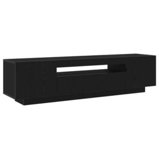 Mueble de TV 160 x 35 x 40 cm Negro Roble Madera