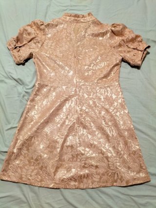 Vestido corto de encaje rosa Celop Punto