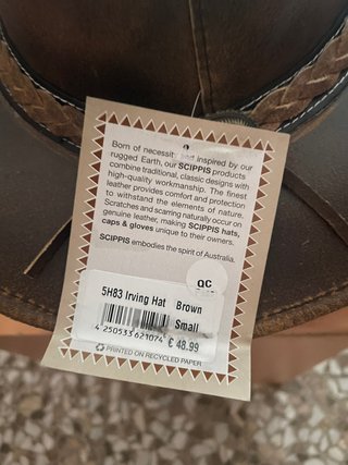 Sombrero Australiano Piel Scippis Irving Talla S