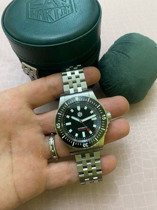 San Martin Orologio Automatico Nero Argento