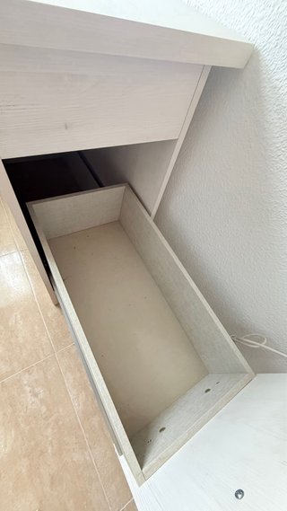 Banco baúl blanco con almacenaje