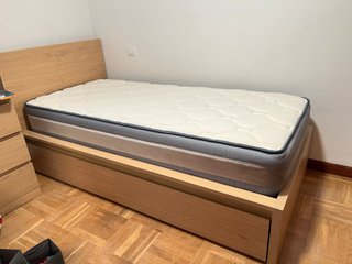 Cama 90x200 con cajones y colchón Cecotec