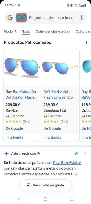 Gafas de sol Ray-Ban Aviator Azul Dorado