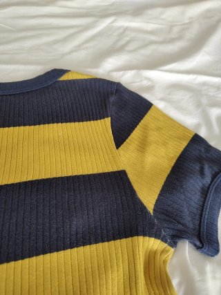 STRIPED, FITTED, VINTAGE 70S VIBES, RIB t TSHIRT