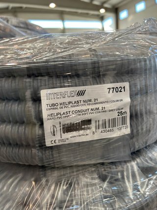 Tubo flexible PVC Heliplast gris 25m
