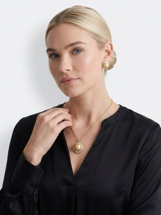 Collar y pendientes perla natural
