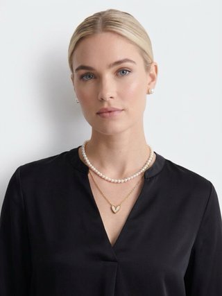 Collar y pendientes perla natural
