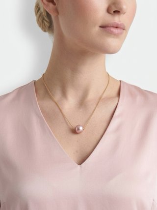 Collar y pendientes perla natural