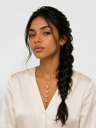 Collar y pendientes perla natural