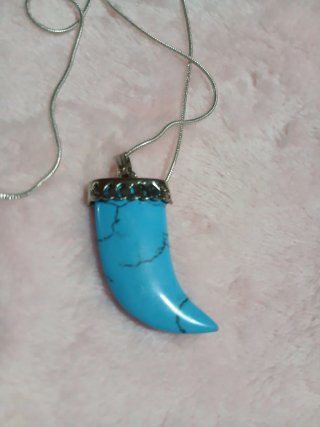 Collar Cuerno Celeste Plata 925