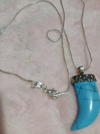 Collar Cuerno Celeste Plata 925